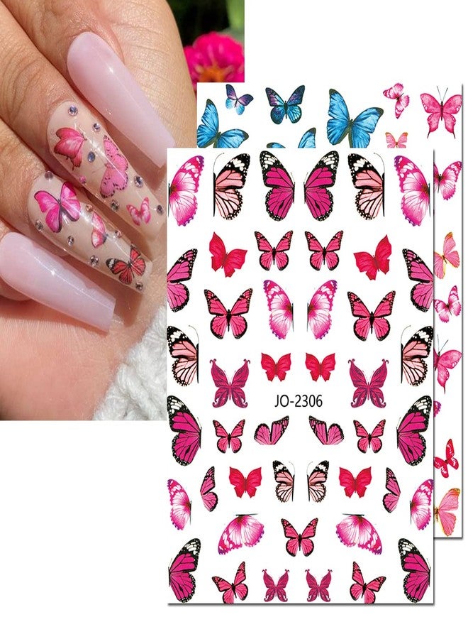 BSBTBZ Butterfly Nail Art Stickers, 3D Decals - Self-Adhesive Butterflies Wing Designs for Women, DIY Nail Decoration - Image 4